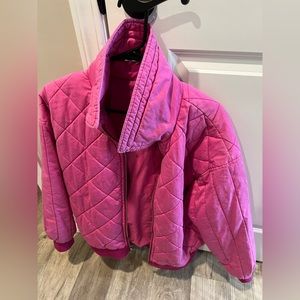 Target Wild Fable Quilted Pink Barbiecore Jacket Full Zip